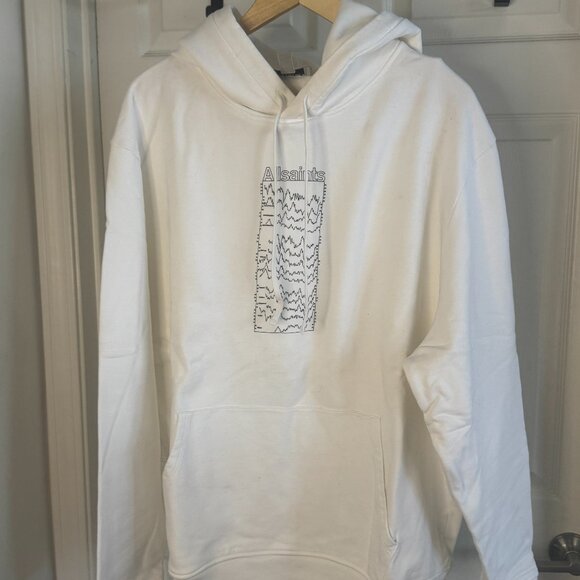 All Saints Other - AllSaints XL White Oversized Graphic Pullover Hoodie